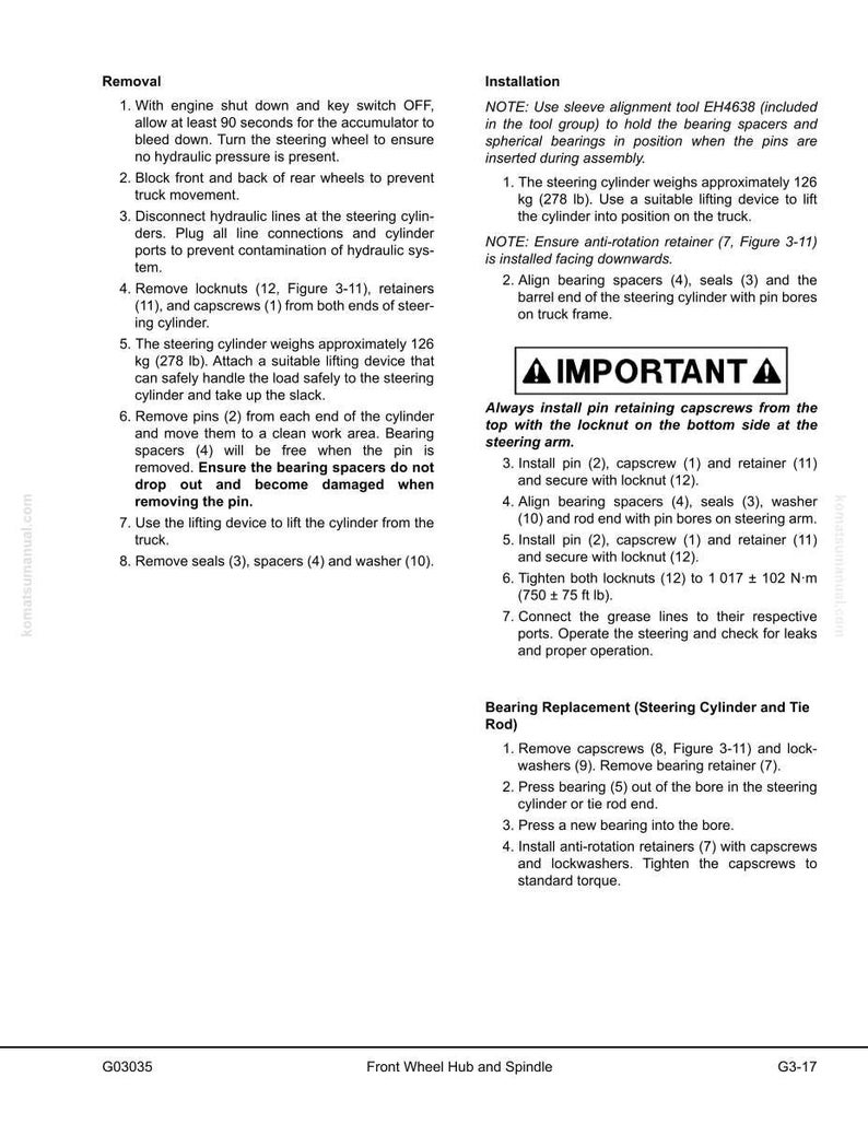 Puede incluir: Una p&aacute;gina detallada del manual t&eacute;cnico con instrucciones para quitar e instalar un cilindro de direcci&oacute;n y una r&oacute;tula de direcci&oacute;n. Incluye diagramas, advertencias de seguridad y procedimientos paso a paso.