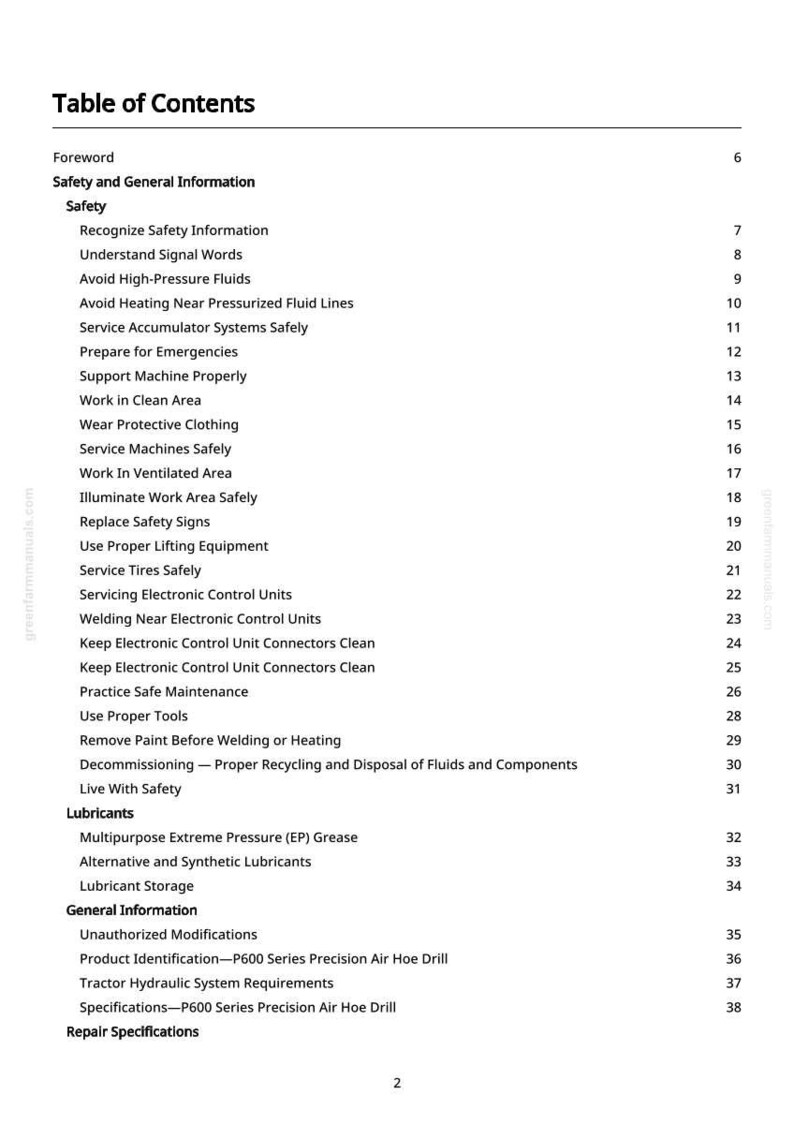 John Deere P600, P660, P690, P670, P680 Lufthackborr Reparationsmanual Pdf | Serviceverkstad | Direktnedladdning bild 3
