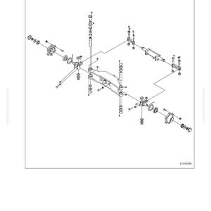 May include: Diagram of the disassembly and assembly of a rear axle assembly. The image is a technical drawing with various mechanical components, including bolts, bearings, and suspension parts, arranged in an exploded view. Text includes "Disassembly and assembly of rear axle assembly" and "Disassembly drawing."