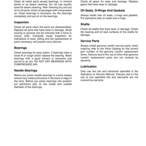 May include: A page from a manual with the title "General Information" and sections on cleaning, inspection, bearings, and needle bearings. The text provides instructions for maintaining mechanical parts.