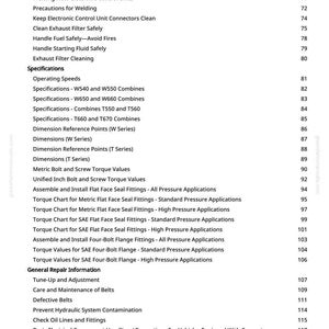 May include: A printed page from a manual with a list of specifications and general repair information. The text includes topics like "Avoid Harmful Asbestos Dust", "Operating Speeds", and "Tune-Up and Adjustment". The page number is 3.