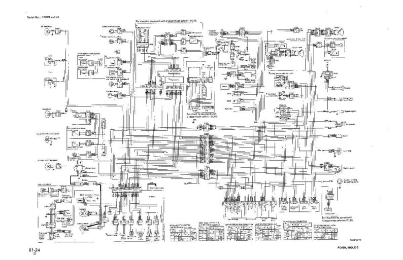 May include: A detailed black and white schematic diagram, possibly an electrical or mechanical blueprint. The diagram shows numerous interconnected components, lines, and symbols, with text labels and serial numbers. The image is on a white background.