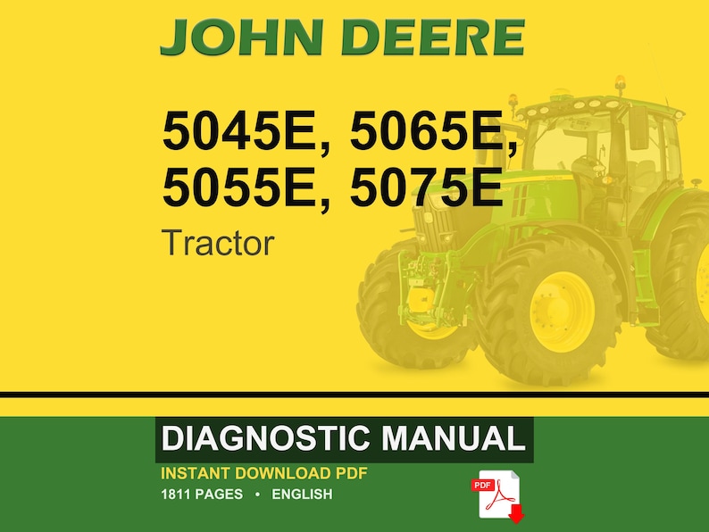 John Deere 5045E, 5065E, 5055E, 5075E traktordiagnosmanual i pdf-format | Direkt nedladdning bild 1