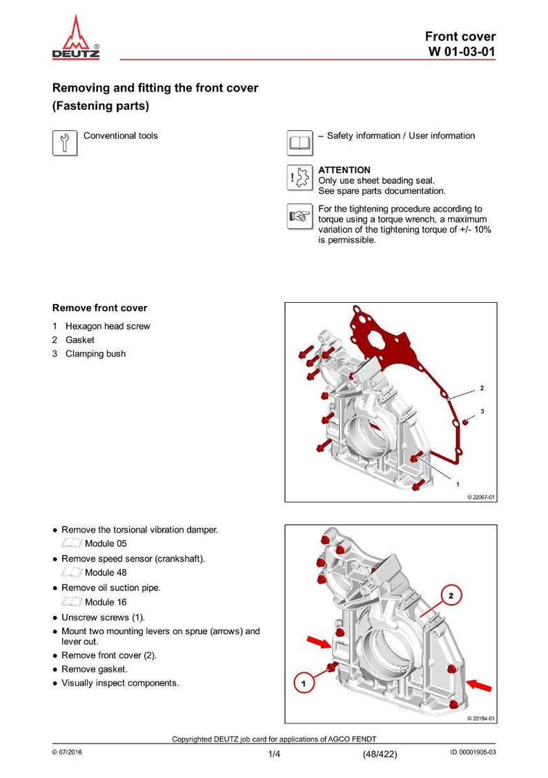 Werkplaatshandleiding Deutz Tcd 4.1 l4 tier 4f-motor, pdf | Servicereparatie | Direct downloaden afbeelding 3