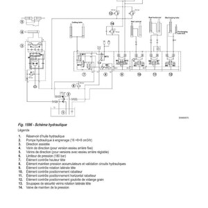 May include: Diagram of a hydraulic system with the text "SYST&Egrave;ME HYDRAULIQUE" at the top. The diagram includes various components, such as a hydraulic oil reservoir, pump, and pressure limiter. The diagram is labeled with French text.