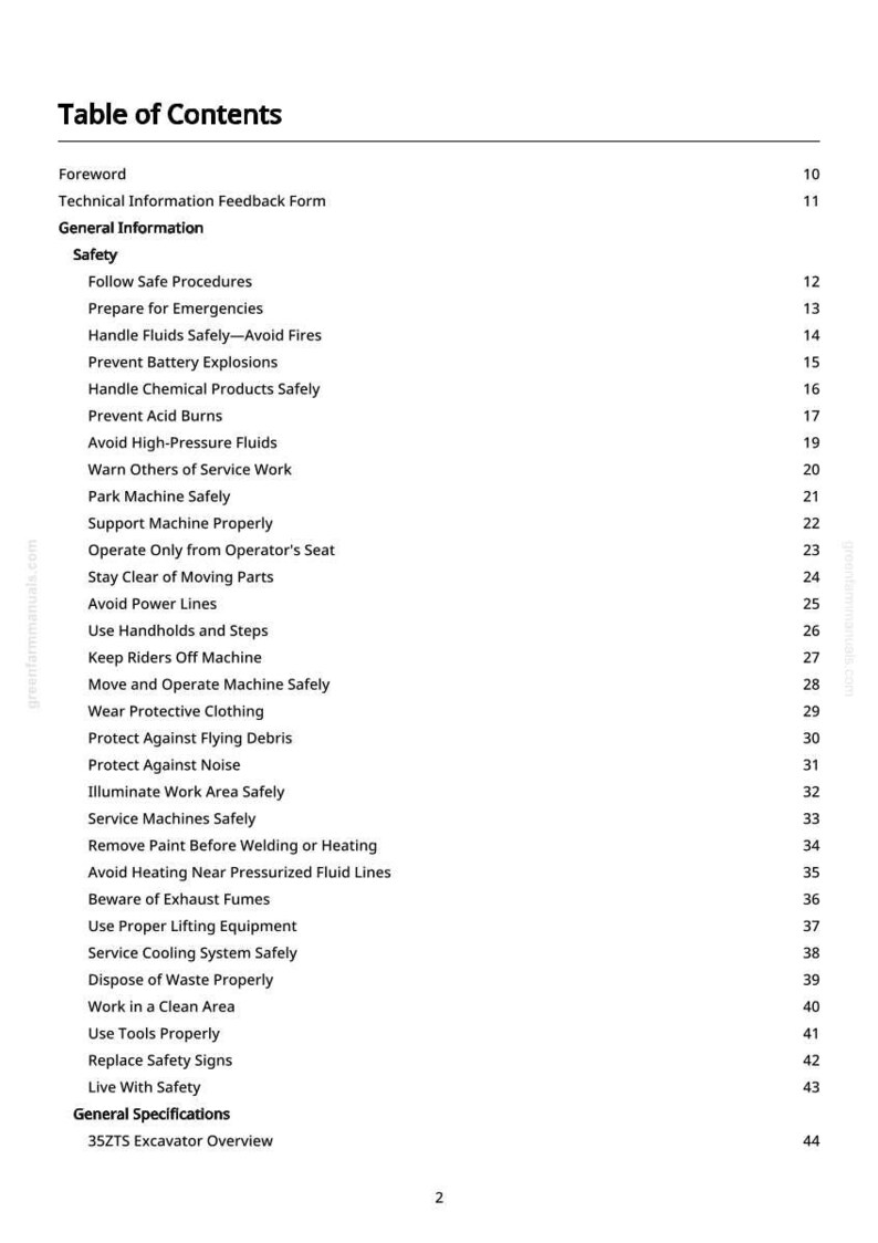John Deere 35Zts Excavator Test Manual PDF | Instant Download image 4