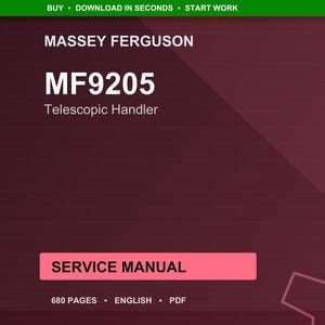 Massey ferguson Mf9205 Telescopic handler Service Manual PDF | Workshop Repair | Instant Download image 1