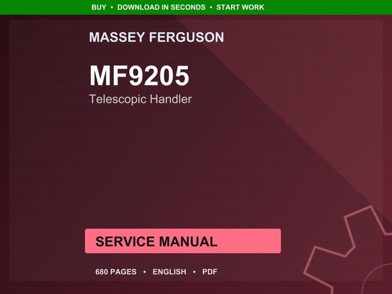 Massey ferguson Mf9205 Telescopic handler Service Manual PDF | Workshop Repair | Instant Download image 1