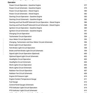 May include: A page from a manual with a list of automotive electrical system topics, including wiring harnesses, circuit operations, and schematics. The text is in black font on a white background.
