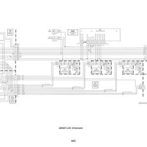 May include: A detailed black and white schematic diagram with labeled components and connecting lines. The diagram includes text such as "Tractor" and "A89651-UN: Schematic". The number "665" is at the bottom.