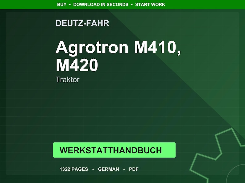 Deutz-Fahr Agrotron m410 m420 Traktor Werkstatt-Handbuch PDF | Service Reparatur | Sofort Download Bild 1
