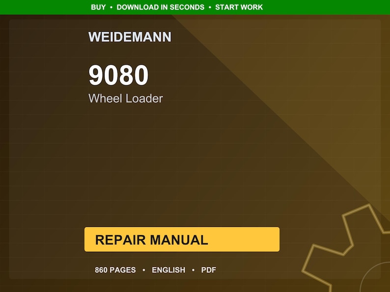 Weidemann 9080 Wheel loader Repair Manual PDF | Service Workshop | Instant Download image 1
