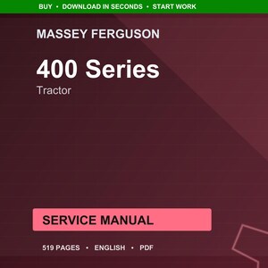 Massey ferguson 400 Series Tractor Service Manual PDF | Workshop Repair | Instant Download image 1
