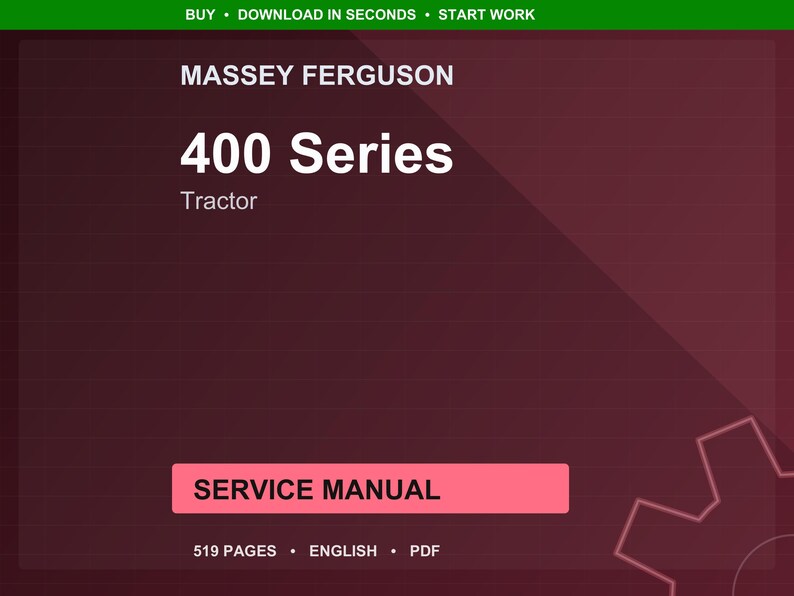 Massey ferguson 400 Series Tractor Service Manual PDF | Workshop Repair | Instant Download image 1