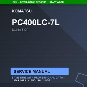 Komatsu PC400lc-7L Grävmaskin Servicemanual PDF | Verkstadsreparation | Direktnedladdning bild 1