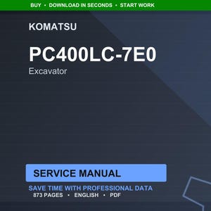 Komatsu Pc400lc-7E0 Excavator Service Manual PDF | Workshop Repair | Instant Download image 1
