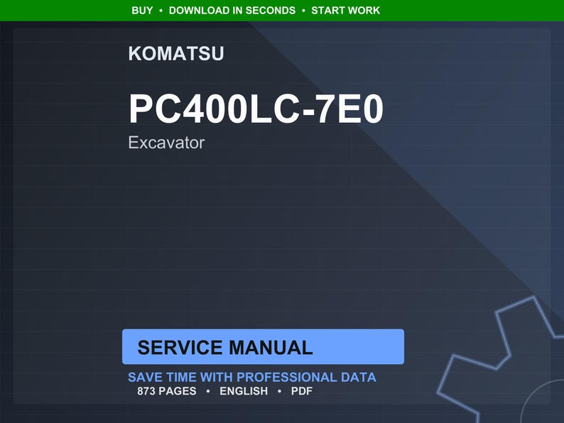 Komatsu Pc400lc-7E0 Excavator Service Manual PDF | Workshop Repair | Instant Download image 1