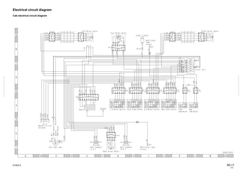 Pu&ograve; includere: Un diagramma dettagliato del circuito elettrico per una cabina di veicolo, con numerosi componenti, cablaggio ed etichette. Il diagramma &egrave; prevalentemente in bianco e nero, con testo che indica vari collegamenti e funzioni elettriche. Il titolo &egrave; "Schema elettrico".