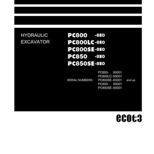 Komatsu PC800 PC850 Hydraulisk grävmaskin Servicemanual PDF bild 3