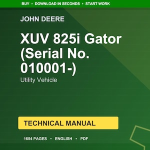 John Deere Xuv 825I Gator (Serien-Nr. 010001-) Hilfsfahrzeug Technisches Handbuch PDF | Sofort Download Bild 1