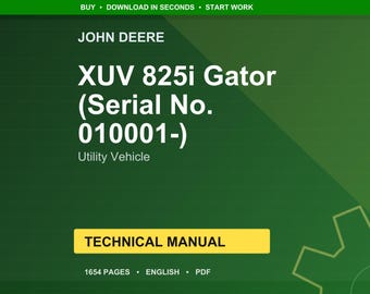 Instrukcja techniczna pojazdu użytkowego John Deere Xuv 825I Gator (nr seryjny 010001-) w formacie PDF | Pobierz natychmiast