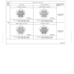 May include: Technical diagram showing electrical connector details, with pin and socket terminals, part numbers, and series details. The image includes the text "40 Troubleshooting" and "PC300, 350-8".