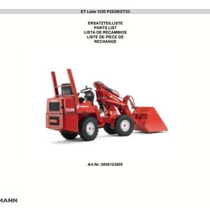 Manual de piezas de la cargadora de ruedas Weidemann 1230 P22, P26, P27 y P33 en formato PDF / Catálogo ilustrado / Descarga instantánea imagen 2