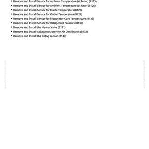 Op de afbeelding: Een witte pagina met de titel "ClimaTrak - Summary of References" en een lijst met instructies voor het verwijderen en installeren van verschillende sensoren en componenten, waaronder de ATC-controller en de ontwasemingssensor. De pagina bevat ook het websiteadres en het nummer 2157.