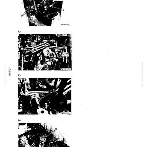 K&ouml;nnte beinhalten: Schwarz-Wei&szlig;-Technische Zeichnungen mit nummerierten Komponenten, wahrscheinlich aus einem Handbuch. Die Bilder sind mit P1 bis P4 beschriftet, mit zus&auml;tzlichem Text und Zahlen. Die Seitenzahl ist 23-35.