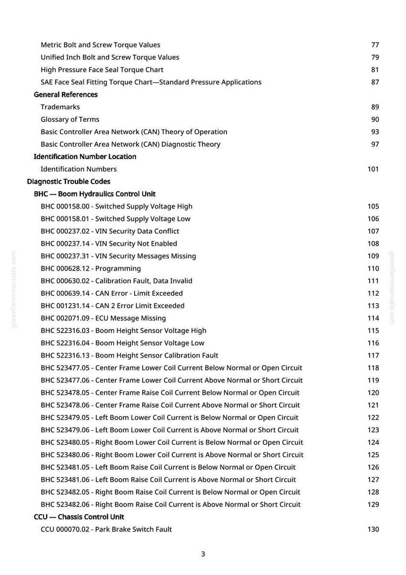 May include: A white page with black text detailing technical specifications, including torque values, network operations, and diagnostic trouble codes. The document is a reference guide for machinery or automotive systems.