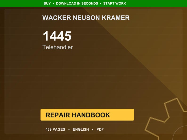 Manual de reparación en PDF / Servicio de taller / Descarga instantánea de la manipuladora telescópica Wacker Neuson Kramer 1445 imagen 1