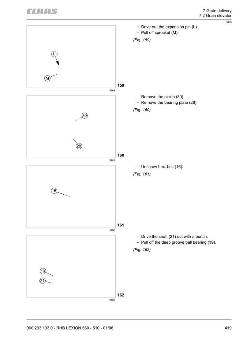 Manual de reparación en PDF para la cosechadora Claas Lexion 510, 520 y 560 / Servicio de taller / Descarga instantánea imagen 5
