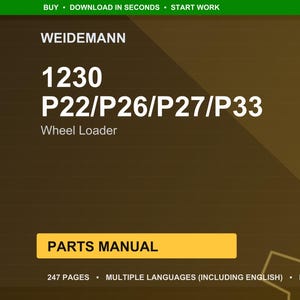 Manual de piezas de la cargadora de ruedas Weidemann 1230 P22, P26, P27 y P33 en formato PDF / Catálogo ilustrado / Descarga instantánea imagen 1