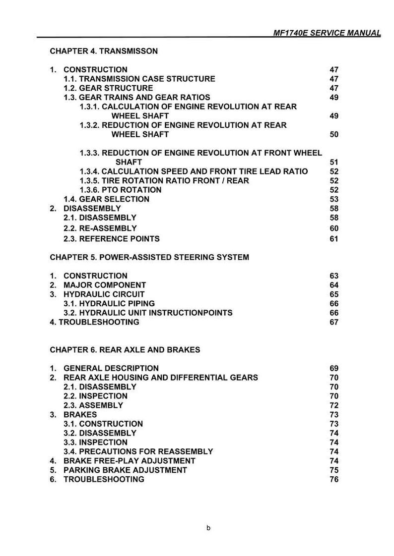 Massey ferguson Mf 1740 e Tractor Service Manual PDF | Workshop Repair | Instant Download image 5