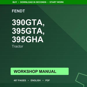 Fendt 390Gta 395gta 395gha Traktor Verkstadsmanual PDF | Service Reparation | Direkt Nedladdning bild 1
