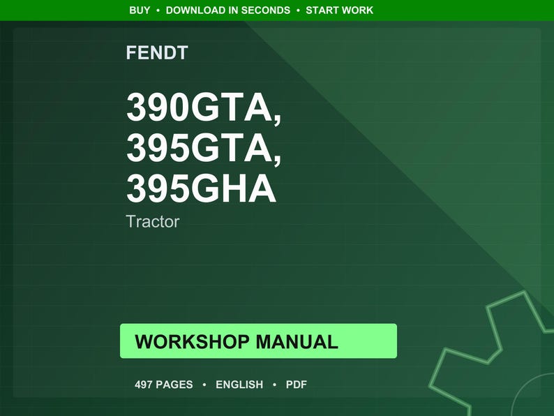 Fendt 390Gta 395gta 395gha Traktor Verkstadsmanual PDF | Service Reparation | Direkt Nedladdning bild 1