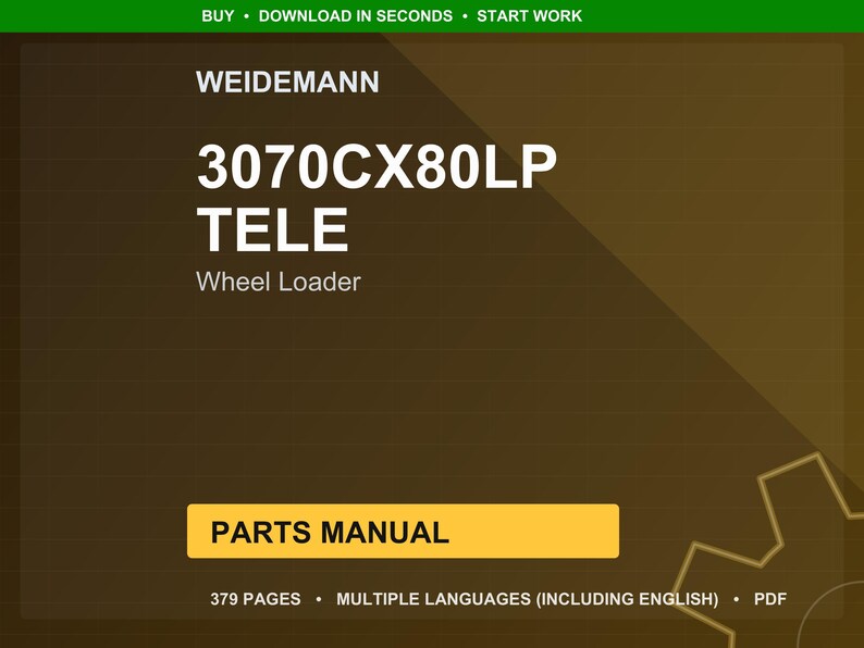 Weidemann 3070Cx80lp tele Wheel loader Parts Manual PDF | Illustrated Catalog | Instant Download image 1