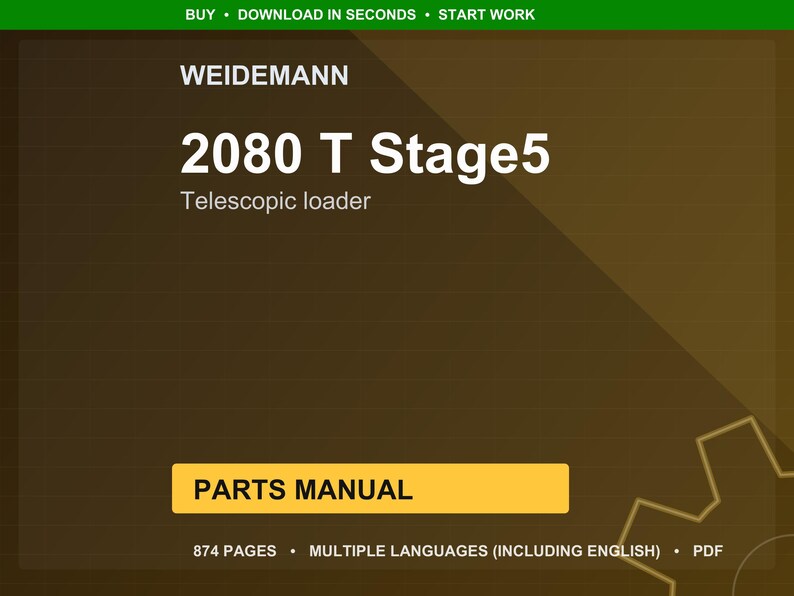 Weidemann 2080 T stage5 Telescopic loader Parts Manual PDF | Illustrated Catalog | Instant Download image 1