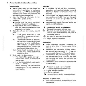 Komatsu 140E-5-seriens motorverkstadshandbok, service och reparation i PDF-format bild 9