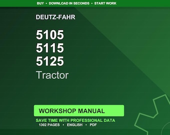 Deutz-Fahr 5105, 5115, 5125 Tractor Workshop Manual 307.W.1440.EN Service Repair PDF | Instant Download