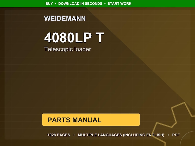 Weidemann 4080Lp t Telescopic loader Parts Manual PDF | Illustrated Catalog | Instant Download image 1