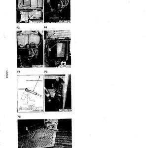 May include: A technical diagram with multiple detailed views of mechanical components. The image is in black and white, with labels and arrows pointing to various parts. The diagram includes several close-up sections labeled P1 through P6.