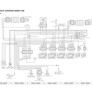 May include: An electrical circuit diagram inside a cab, with the text "ELECTRIC CIRCUIT DIAGRAM INSIDE CAB" at the top. The diagram features numerous lines, boxes, and labels, creating a complex technical illustration.