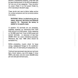 Op de afbeelding: Een pagina uit een handleiding met de titel "Probleemoplossingsinstructies". De tekst beschrijft procedures voor het diagnosticeren en corrigeren van problemen, waaronder het controleren van de weerstand en het inspecteren van componenten. De pagina bevat een waarschuwing en een lijst met benodigde gereedschappen.
