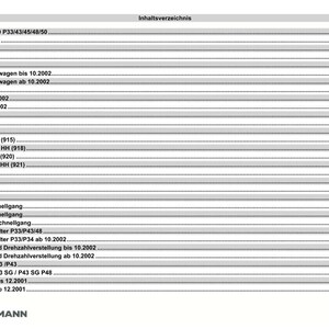 May include: A detailed table of contents from a Weidemann 1370 manual, featuring a list of parts and components. The text is in German, with entries like "Filtersatz P33" and "Motor P43". The document is printed on white paper.