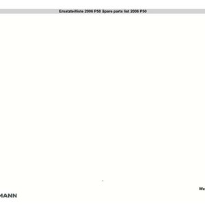 May include: A white background with the text "Ersatzteilliste 2006 P50 Spare parts list 2006 P50" in a gray bar at the top. The Weidemann logo is at the bottom left, and "Weidemann 2006 P50" is at the bottom right.