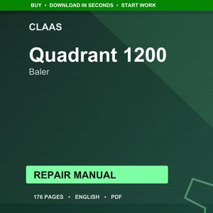 Claas Quadrant 1200 Baler Repair Manual PDF | Service Workshop | Instant Download image 1