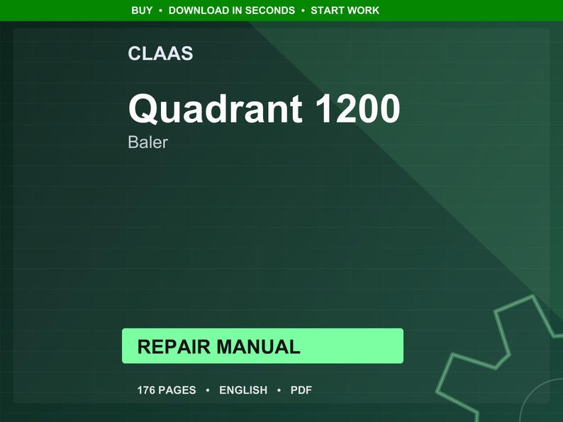 Claas Quadrant 1200 Baler Repair Manual PDF | Service Workshop | Instant Download image 1