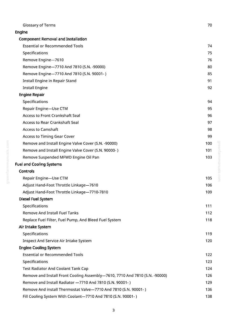 John Deere 7710, 7610, 7810 traktor reparationsmanual PDF | Serviceverkstad | Direkt nedladdning bild 4