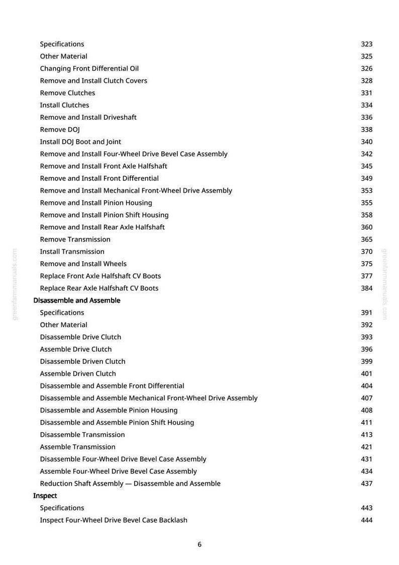 Pode incluir: Uma p&aacute;gina branca de um manual com uma lista de procedimentos de repara&ccedil;&atilde;o autom&oacute;vel. O texto inclui instru&ccedil;&otilde;es para remover e instalar v&aacute;rios componentes, como embraiagens, eixos e diferenciais. A p&aacute;gina tamb&eacute;m lista especifica&ccedil;&otilde;es e procedimentos de inspe&ccedil;&atilde;o.